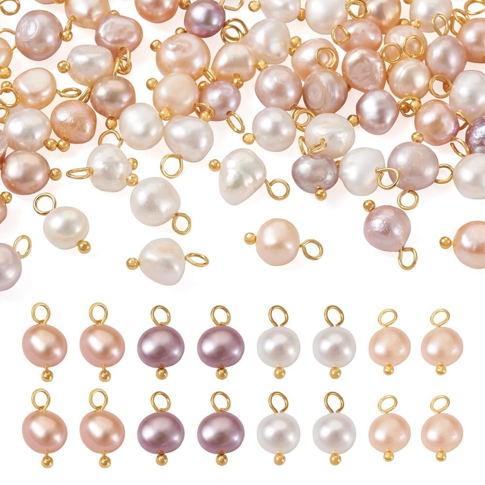 3247 Pandahall 100Pcs Freshwater Pearl Charms Natural Pearl Pendant